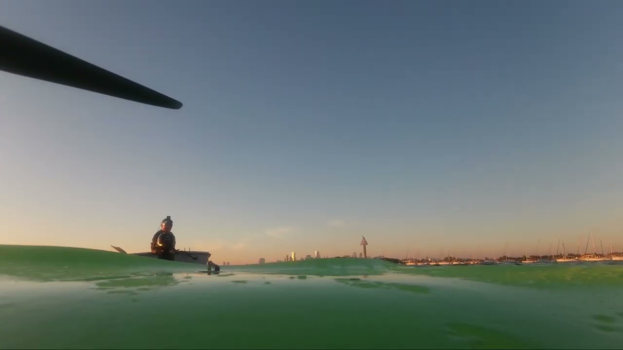 Drone landing on homemade platform at sea