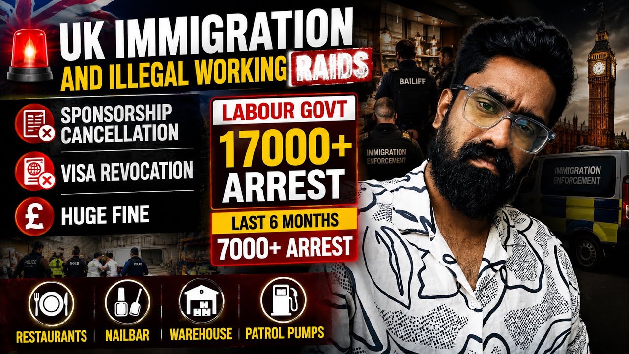 UK Immigration & Illegal Working Raid! Sponsorship Revocation!17000 Arrest!Huge Fine UK immigration