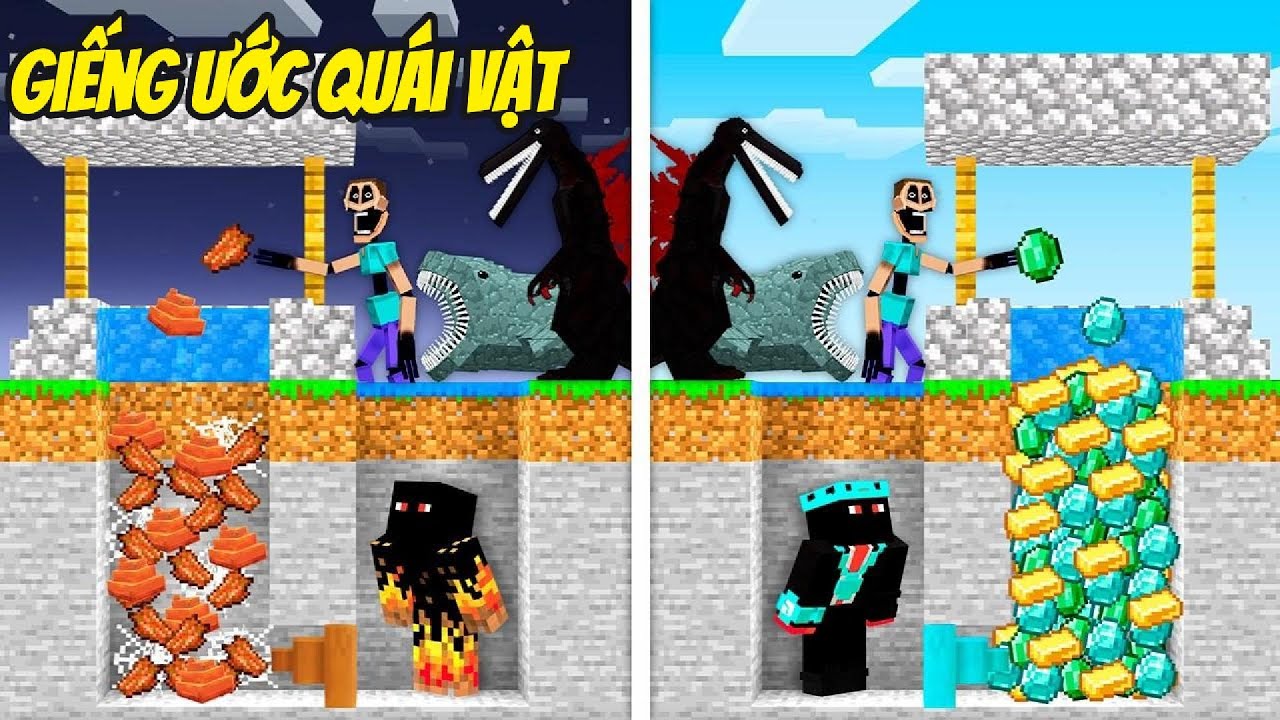Thử Thách DÙNG GIẾNG ƯỚC BAN ĐIỀU ƯỚC CHO QUÁI VẬT VÀ THÀNH TỶ PHÚ Trong Minecraft Siêu Bất Ổn 🤣