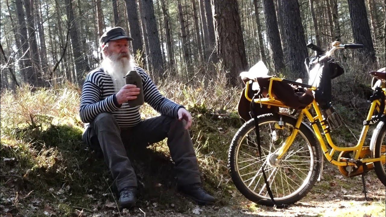 OSM OpenStreetMap surveying day on my old Post Pushbike through woody landscape
