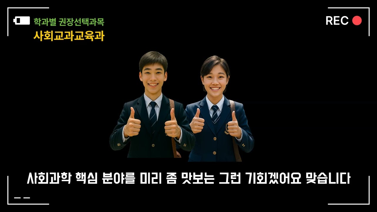 사회교과교육과 권장 선택과목 안내