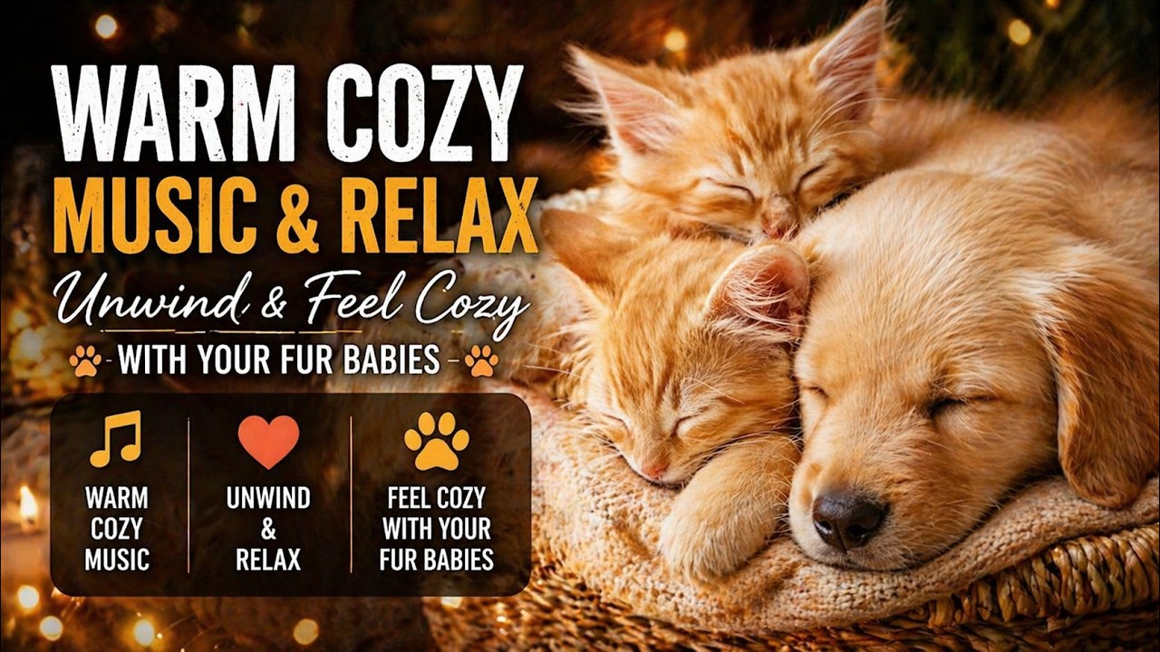 Warm Cozy Music | Relax, Unwind & Feel Cozy with Your Fur Babies