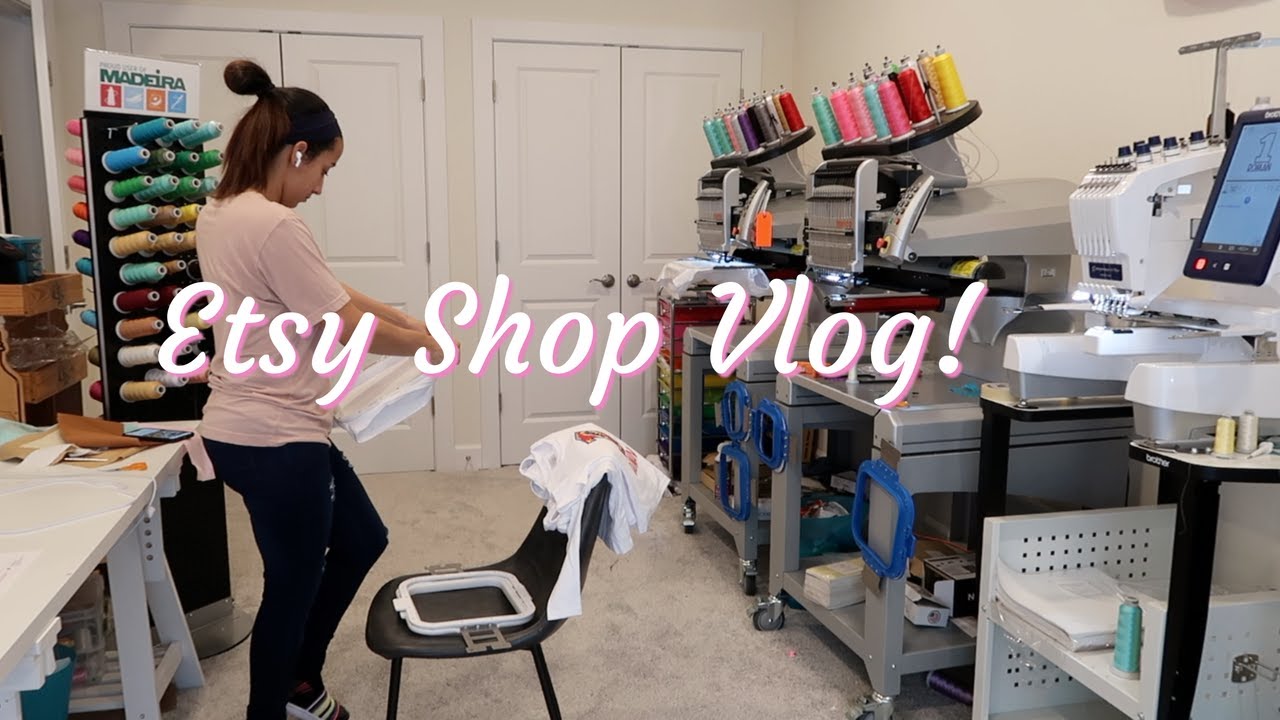 Etsy Shop Vlog! Running My Etsy Shop. Embroidery Orders October 2020. Work Motivation