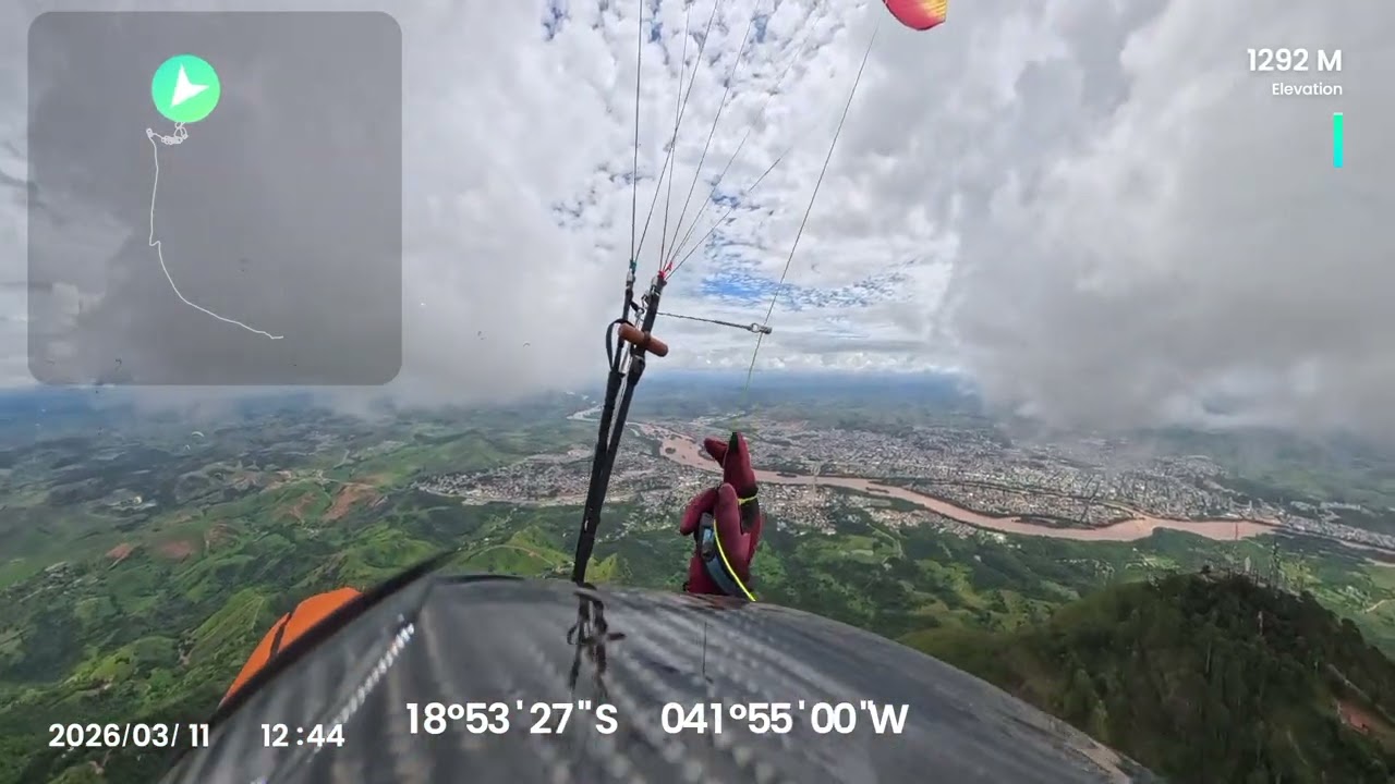 Quarto dia de prova do campeonato brasileiro de parapente 2026. Etapa de Governador Valadares