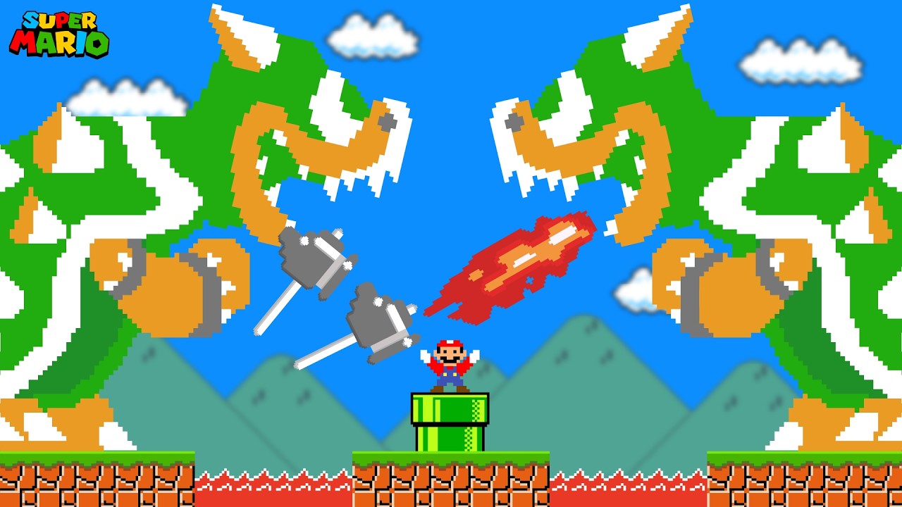 Super Mario Bros. but Mario Beats the Hardest Level After 9999 Fails!