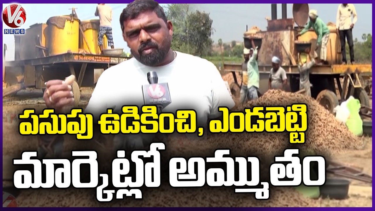 Turmeric Boiled in Drums, Dried and Sold in Market  Nizambad Farmers | V6 News