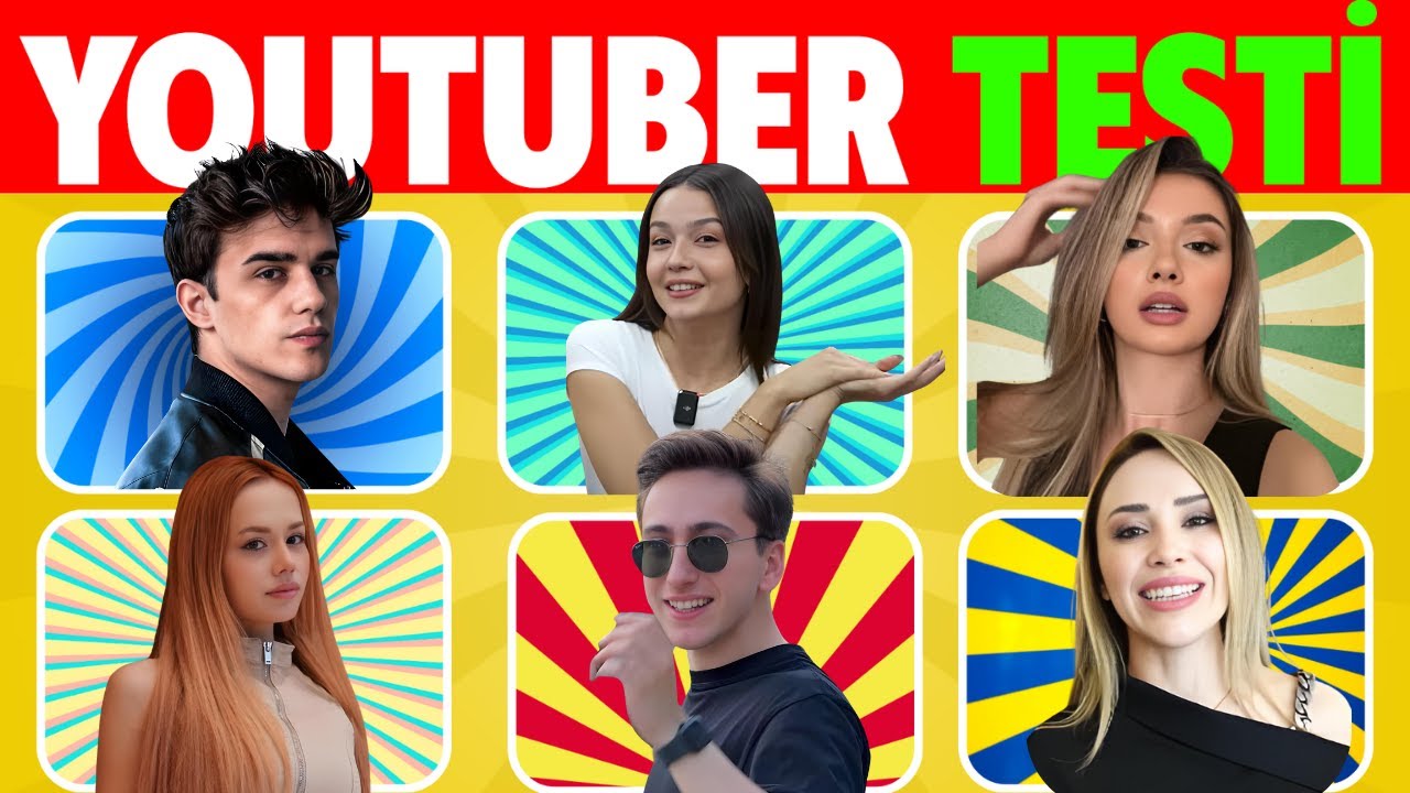 Youtuber Testi ❤Soruları Sadece Fanları Bilebilir 💜🎉Rukiye, Mete, ACD, Sıla, Feride 15 Youtuber
