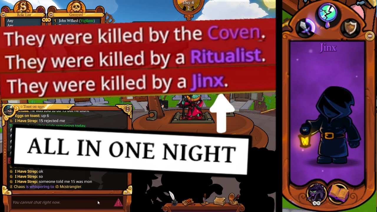 COVEN TRIPLE KILL (Town had no chance) | Town of Salem 2 All Any
