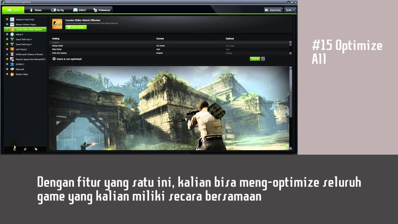 [NVIDIA GeForce Experience]#15 Optimize All