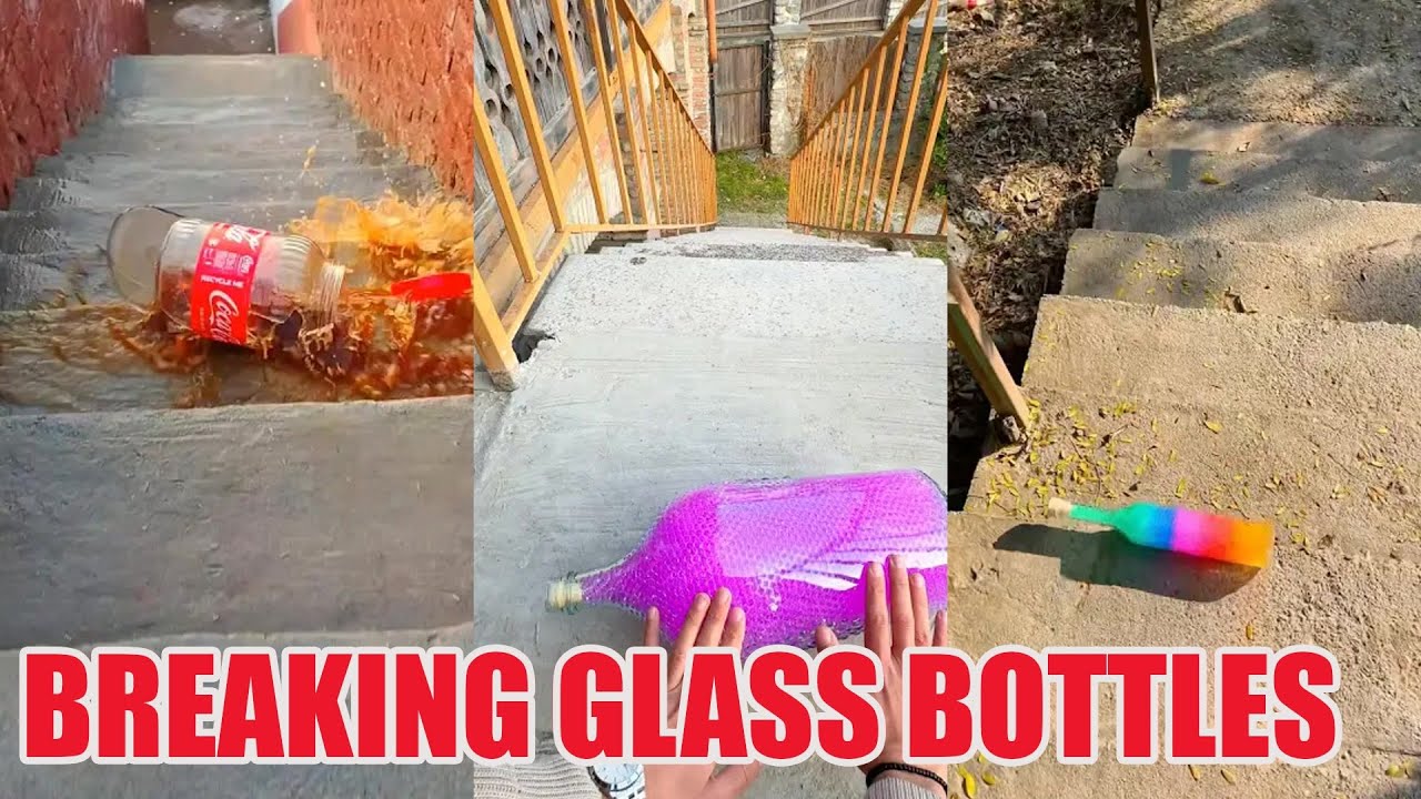 Breaking Glass Bottles and Balloon Drops 🔥 Crushing Crunchy & Soft Things #asmr #satisfying