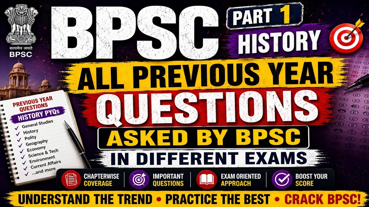 BPSC PYQ Masterclass for 2026-27 | Questions Repeated in history for Different BPSC Exams, Part-1