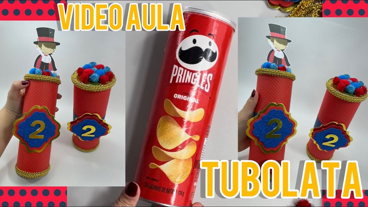 Montagem tubolata batata Pringles Nice Lembrancinhas(kit pegue e monte)
