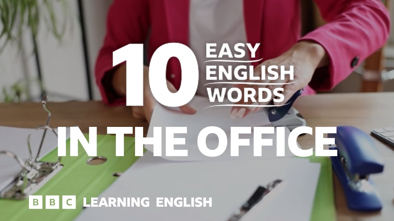 In the office: 10 Easy English Words 💻📉🖇✂️🖍📌