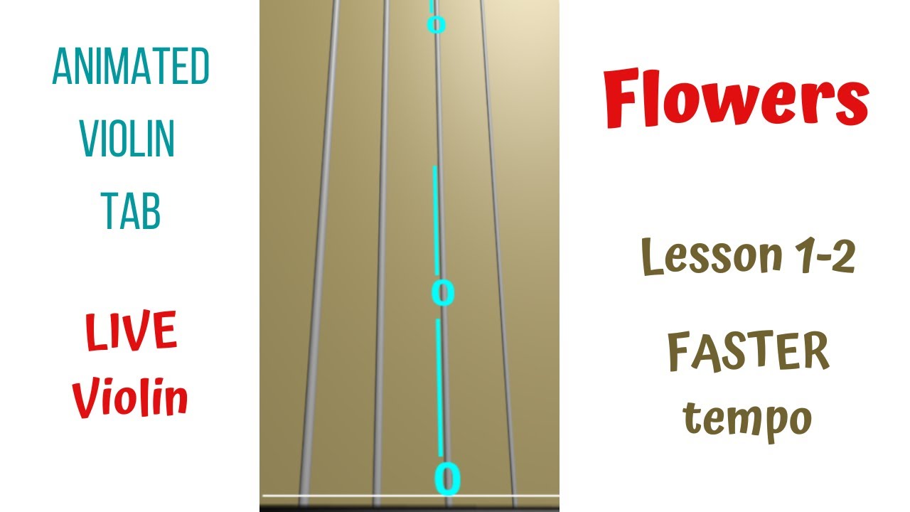 🌼 FLOWERS by Miley Cyrus | LIVE Violin Cover 🎻 | Animated Violin TAB Lesson 1-2🎻 | FASTER TEMPO