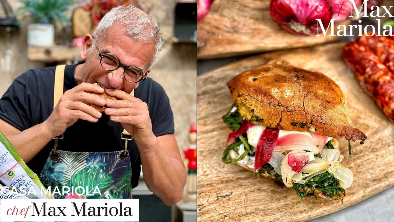 PANINO CON CIPOLLA (Illegale!!) SALSICCIA PICCANTE, uovo in camicia e cicorie - Chef Max Mariola