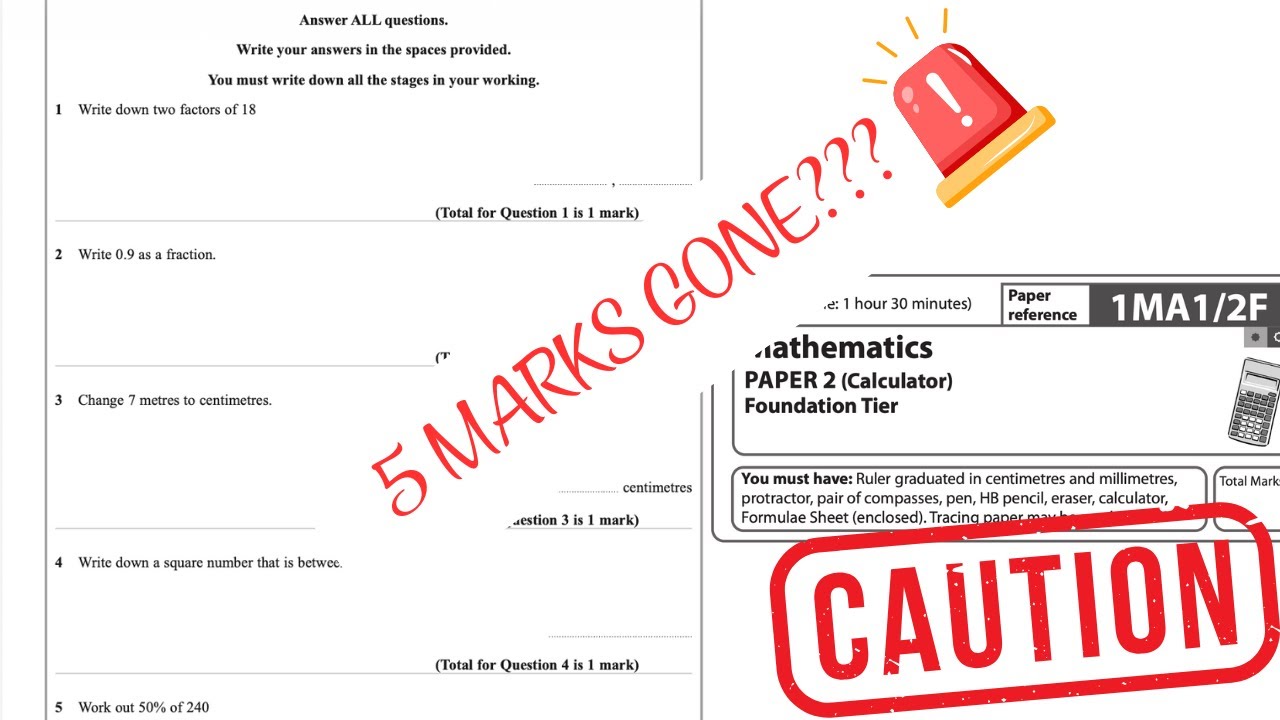 STOP LOSING EASY MARKS 😱 | GCSE Maths Foundation Paper 2 (First 5 Questions)