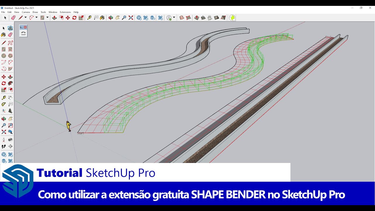 Como utilizar a extensão SHAPE BENDER no SketchUp