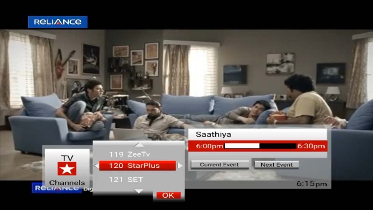 Reliance Digital Tv EPG Channel Navigation UI 2012 | #reliance