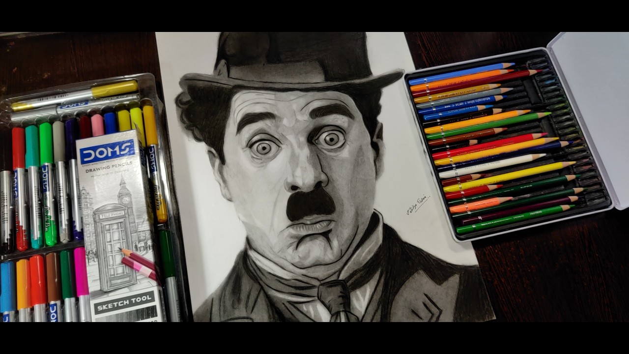 Drawing Charlie Chaplin 💝|Realistic Sketch of Charlie Chaplin🔥