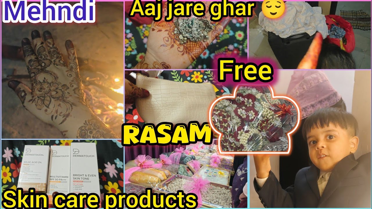 Aaj jare ghar | mehndi & rasam ki tayari ✨ aur bachao ki masti 😍 skin care & gift 🎁#familyvlog 