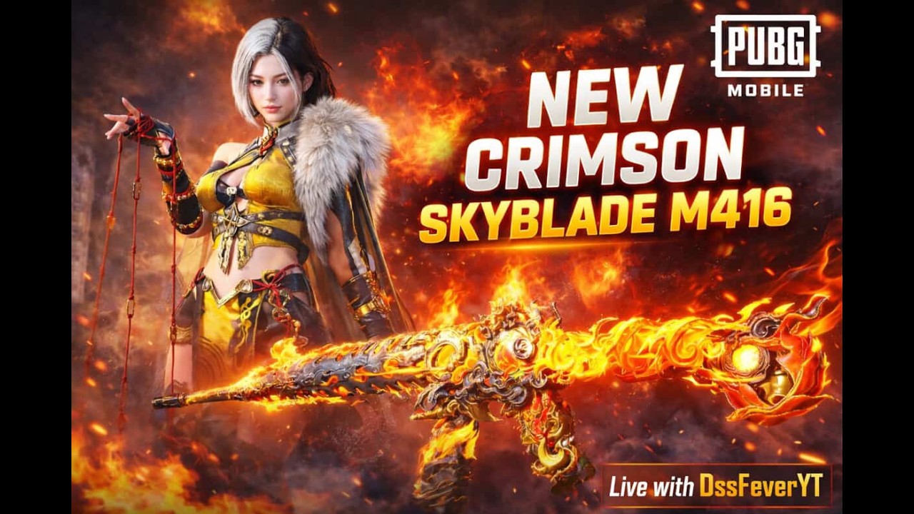 NEW CRIMSON SKYBLADE M416 + ROARING IMMOLATION M416 | PUBG MOBILE | ULTIMETE SET#pubgm @DssPariYT