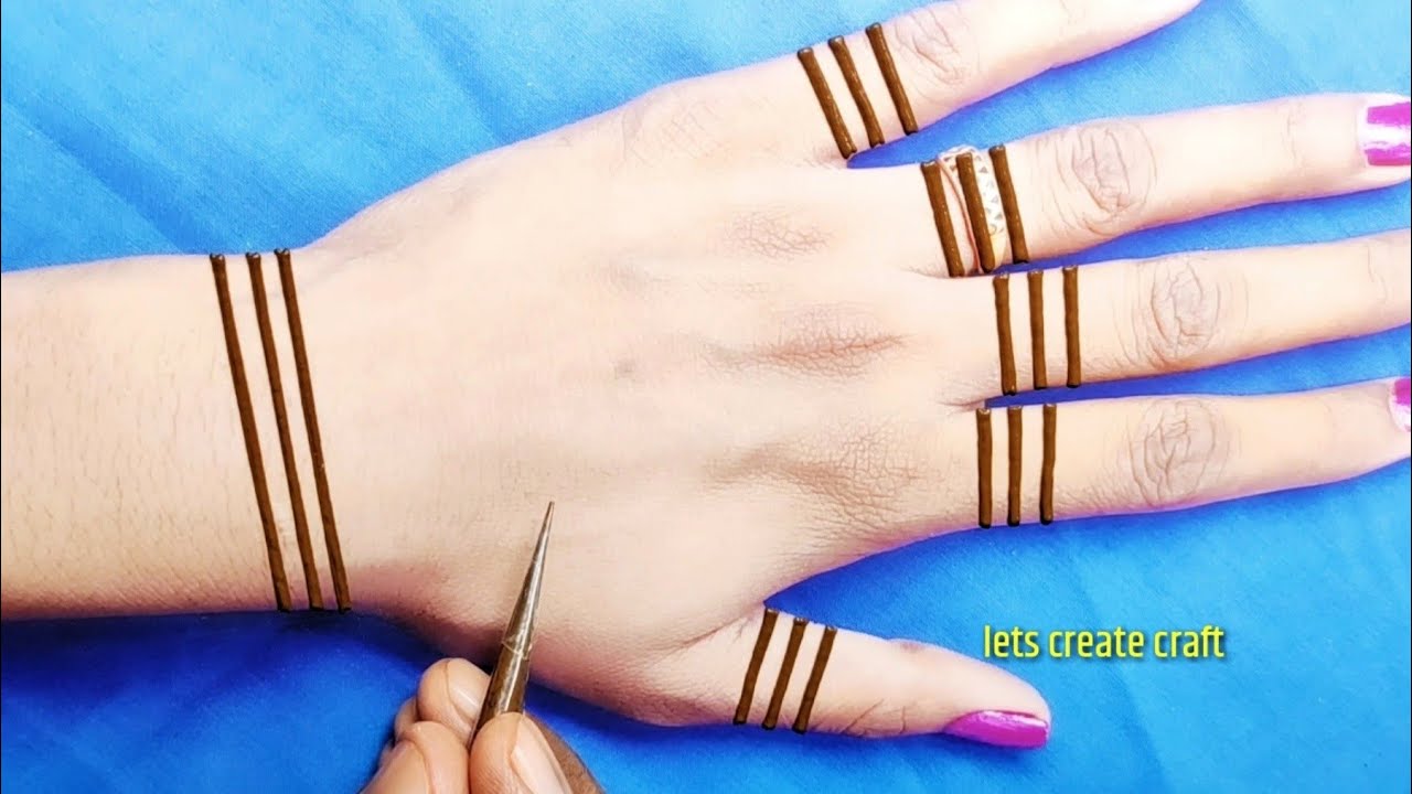 very easy back hand mehndi-back hand Arabic mehndi design-सबसे आसान अरेबिक मेहंदी