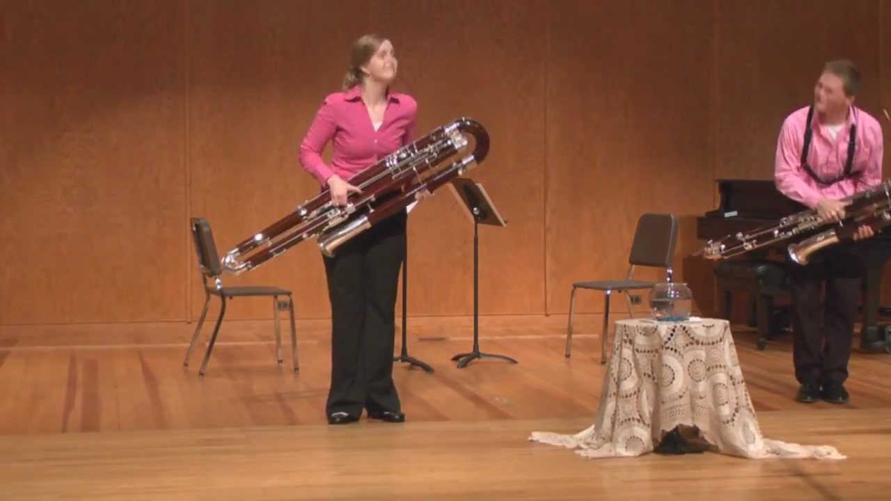 John Steinmetz, Fish Phase (1975) for 2 contrabassoons and goldfish