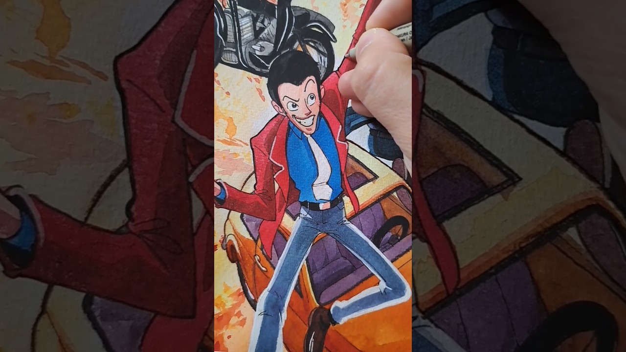 #lupinthe3rd #lupinthethird #lupinfanart #fanart #anime #watercolor #monkeypunch