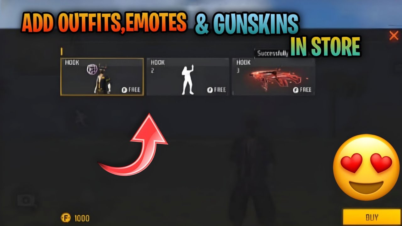 Add Outfits,Emote&GunSkins In Store In FreeFire Craftland