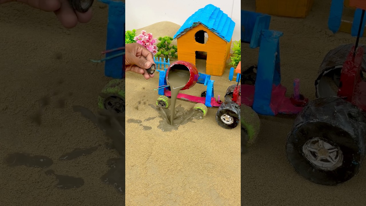 Mini Cement Mixer 🚜 | DIY Tractor Machine | Amazing Mini Construction Video 🚧