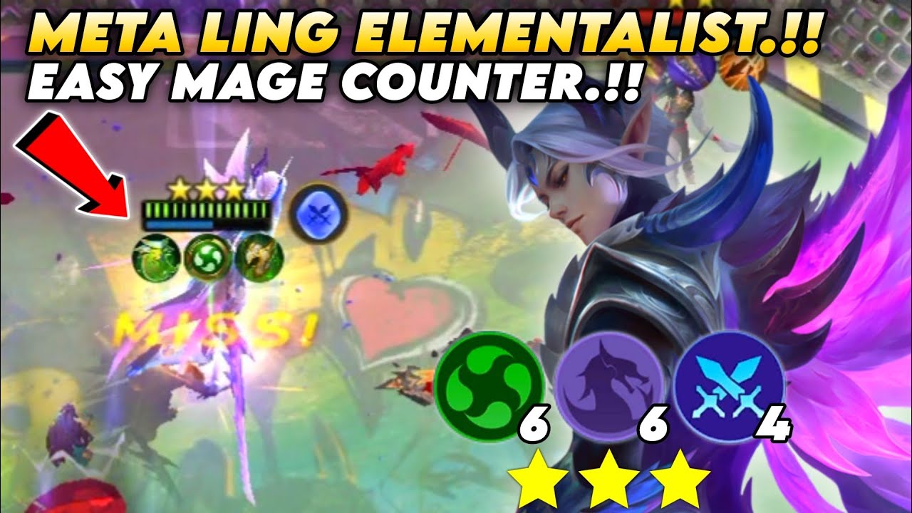 SUPER EARLY 3 STAR LING ELEMENTALIST.!! MUST WATCH.!! MAGIC CHESS MOBILE LEGENDS