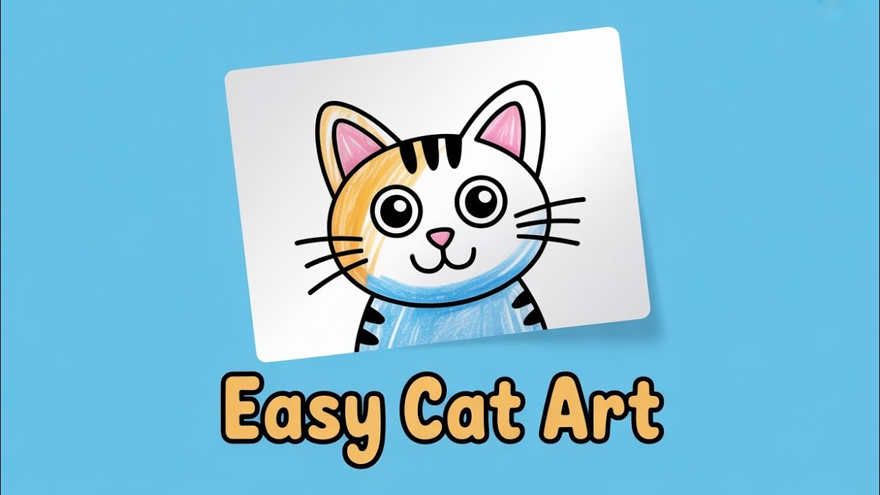 Cute Cat Drawing for Kids!