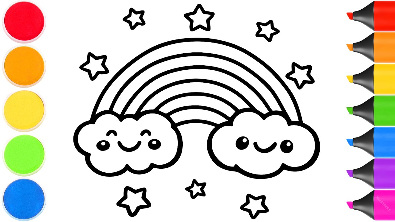 Drawing and Coloring a Rainbow | Easy Step by Step Tutorial