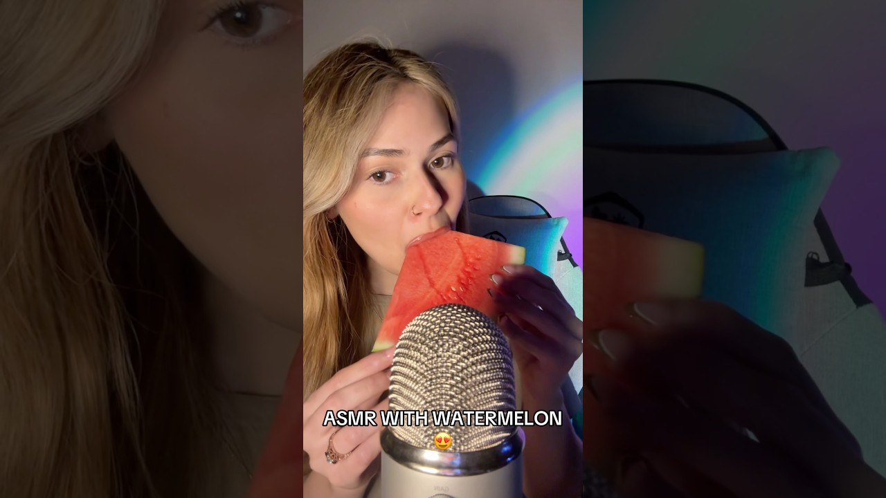 ASMR eating watermelon😍 #watermelon #asmr #mukbang #eating #fyp #shorts #asmrvideo #relax #foryou
