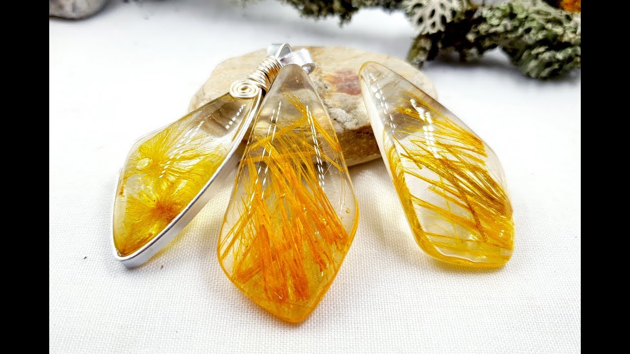 My result! Gemstone Imitation. Faux Rutilated Quartz from UV Resin!