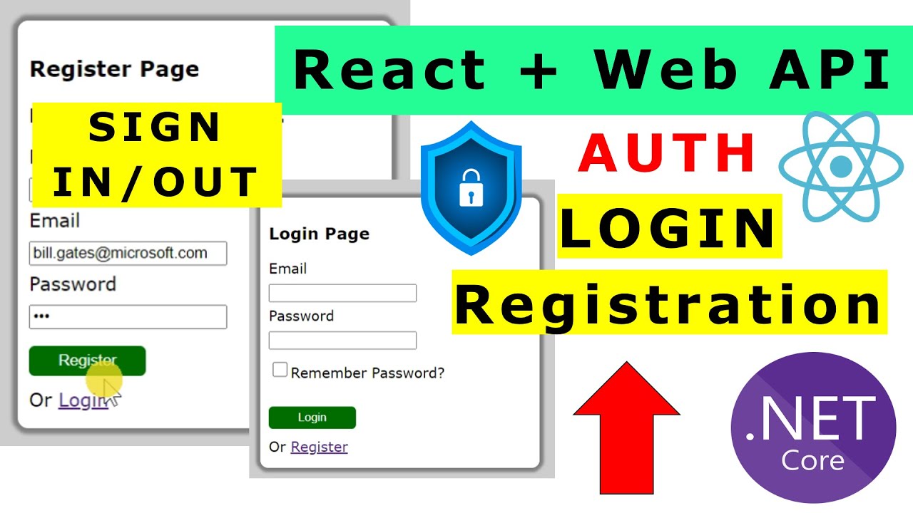 Login, Registration. React & Web API Tutorial ✅ .NET Authentication, Custom Identity + Source Code