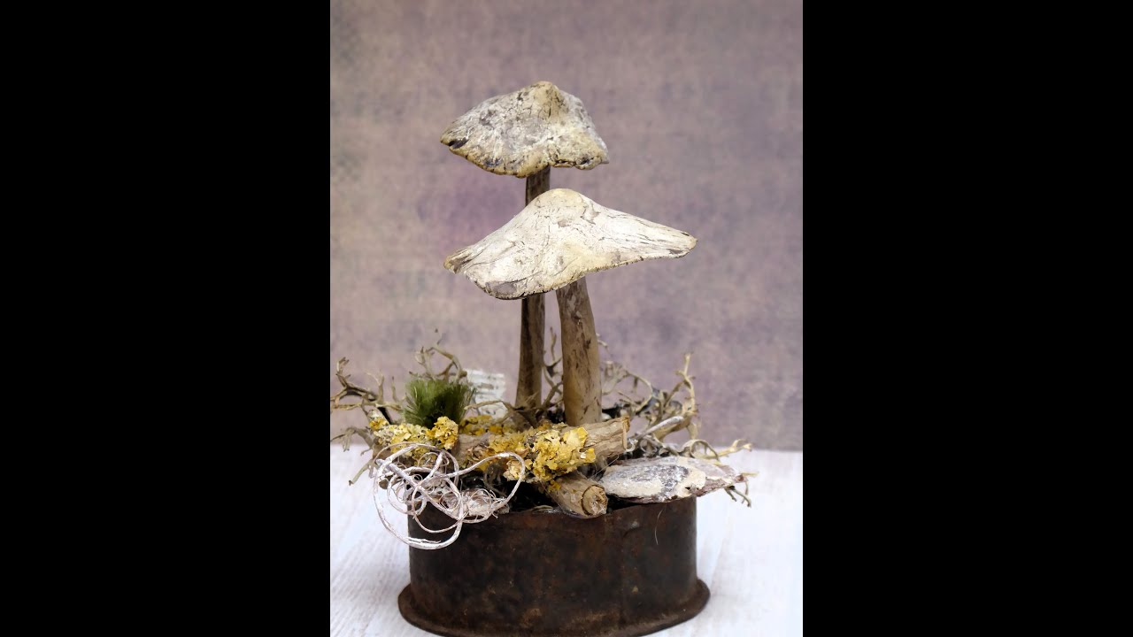 Creating faux toadstools from air dry clay