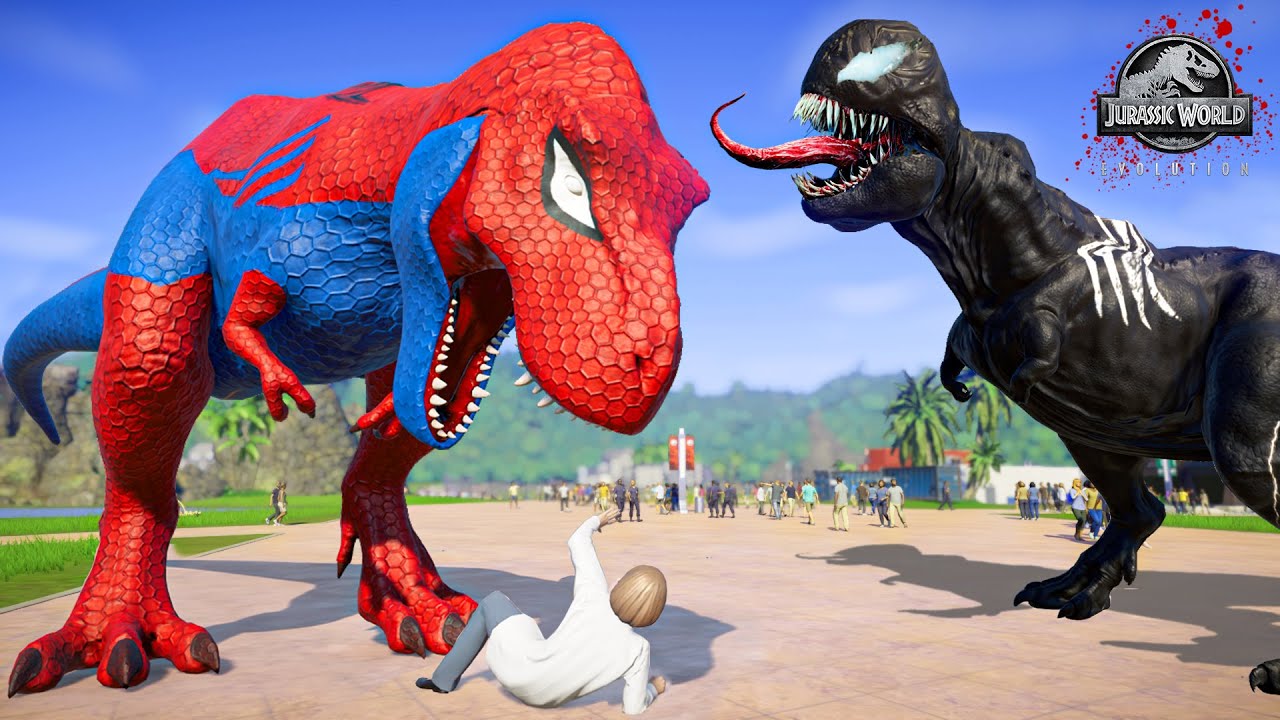 Khủng long siêu nhân T-Rex với Venom, Superman, Joker, Godzilla đại chiến khung log