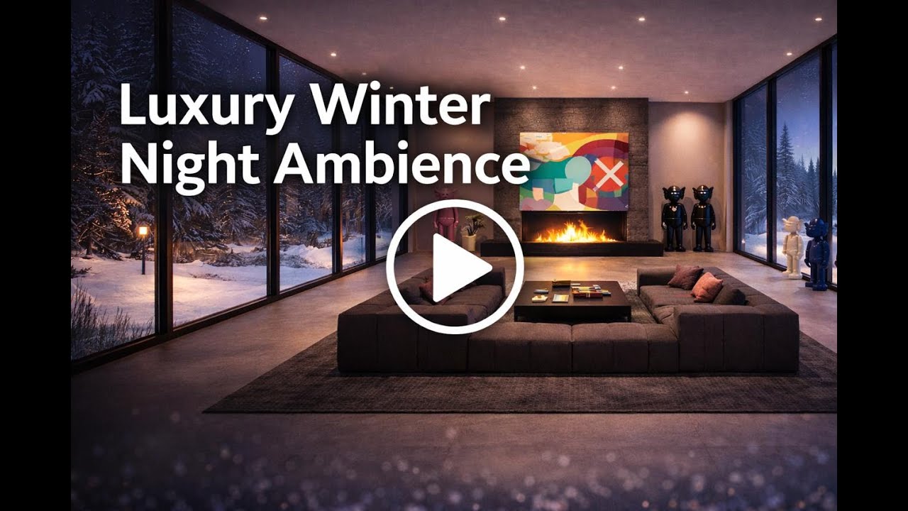 Quiet Winter Room 🔥 Soft Jazz & Fireplace for Stress Relief and Sleep