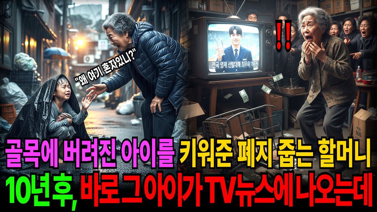 골목에 버려진 아이를 키워준 폐지 줍는 할머니, 10년 후 뉴스에 나온 이름이 바로 '그 아이'였습니다ㅣ시니어사연ㅣ노후사연ㅣ감동사연ㅣ창작사연ㅣ오디오북