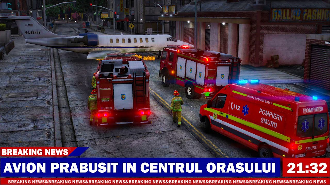 DEZASTRU AVIATIC - AVION PRABUSIT IN CENTRUL ORASULUI - GTA 5 - POMPERII - LSPDFR