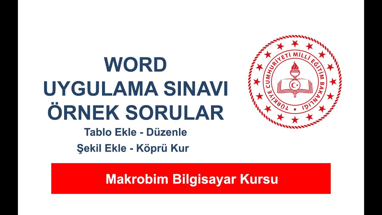 MEB İşletmenlik WORD Uygulama Örnek Soru - Tablo Düzenlemek