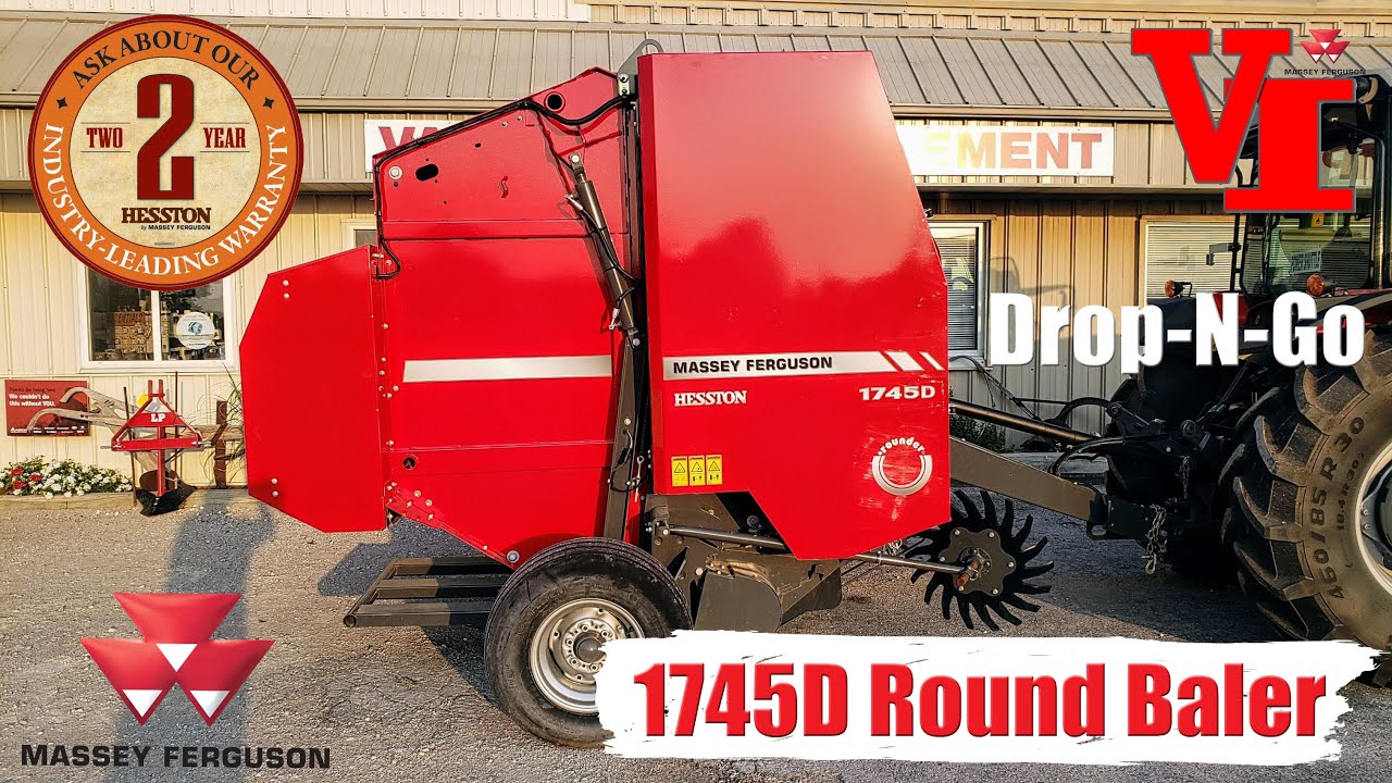 Massey Ferguson HESSTON 1745D Round Baler with Drop-n-Go - Only Needs 40 PTO HP -