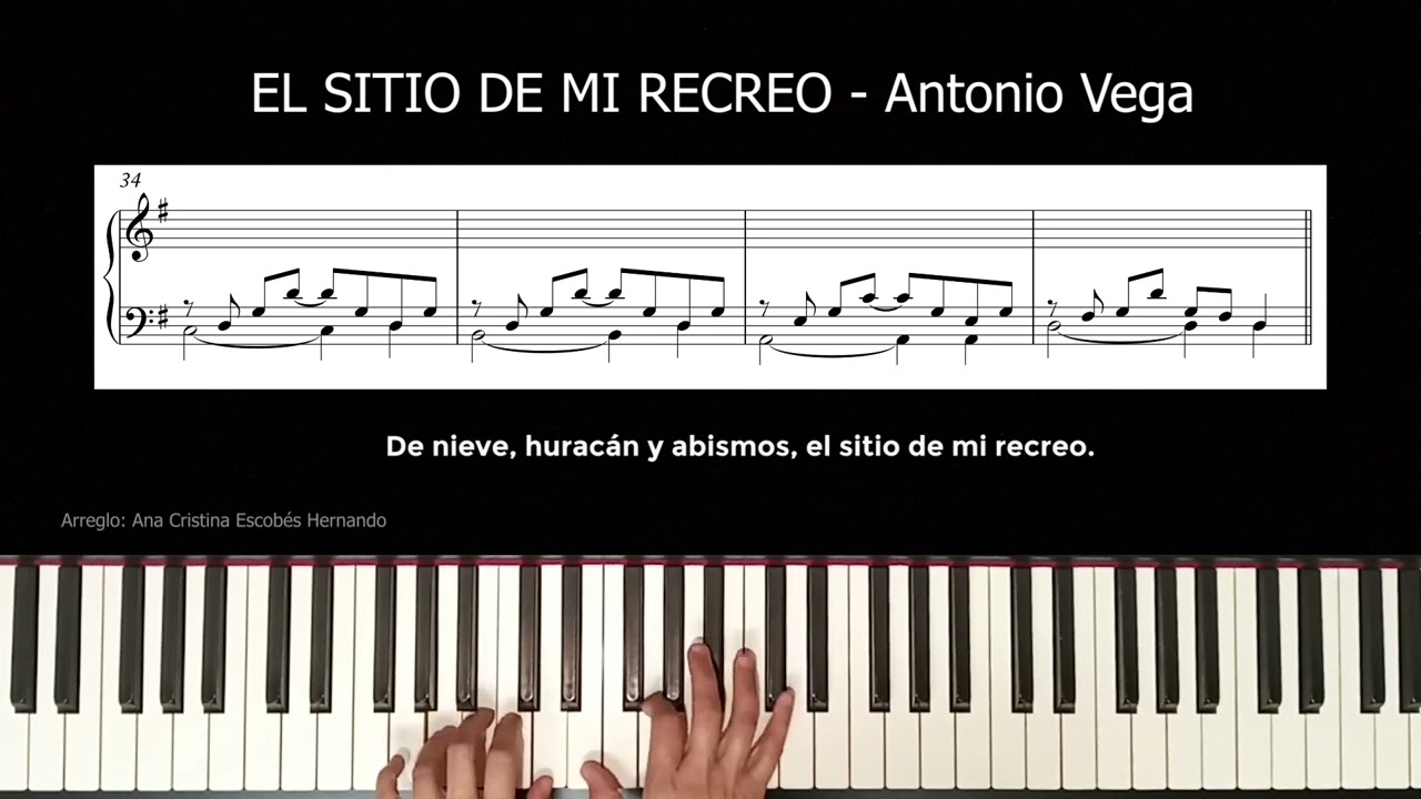 TUTORIAL - El sitio de mi recreo de Antonio Vega.  Piano Acompañante - El cuarto del piano