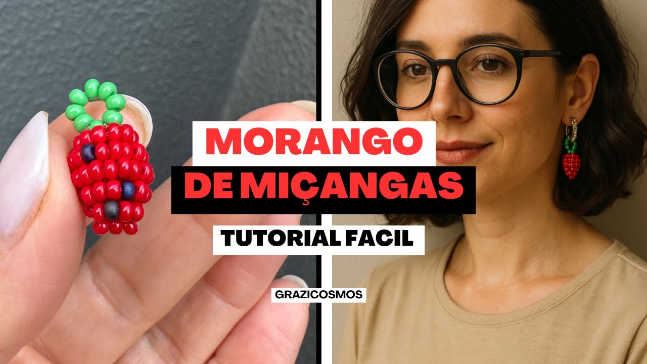Morango de miçangas TUTORIAL FÁCIL DIY