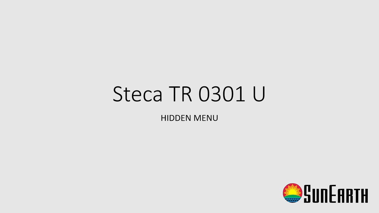 Steca TR 0301 U Hidden Menu