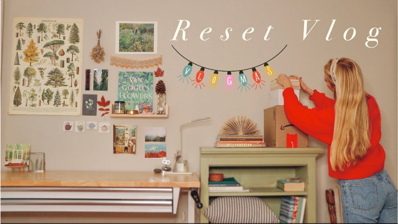 Declutter & organize with me for the holidays ☕️ Also, a cozy self-care morning & food (Vlogmas 6)