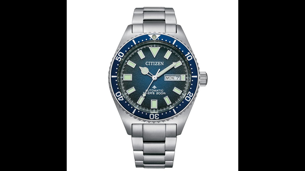 Reloj Citizen automático NY0129-58L PROMASTER Diver ISO6425 de acero con esfera azul.