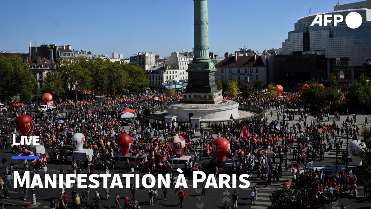 🔴 LIVE -  Journée de mobilisation: cortège parisien de Bastille à Nation