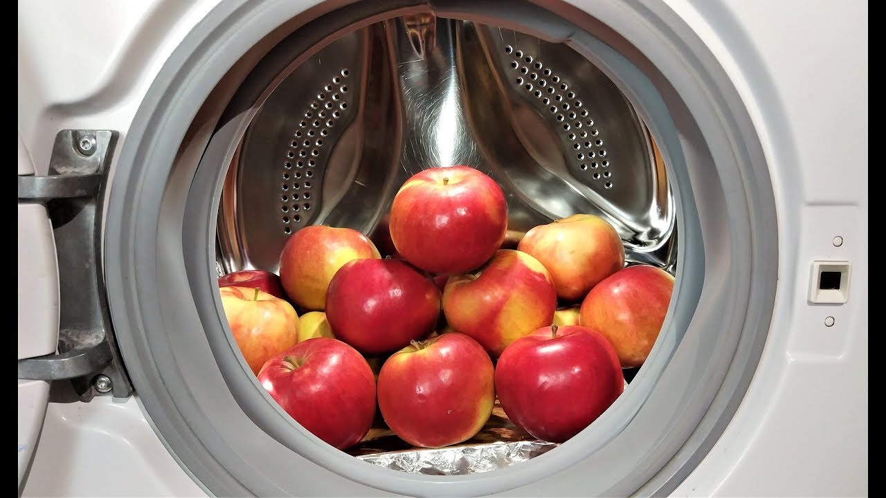 Experiment - Apples - in a Washing Machine - centrifuge